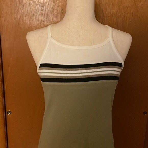 Express Bleus tank dress, size S. Green with stripes. Stretchy and bodycon - Picture 4 of 16